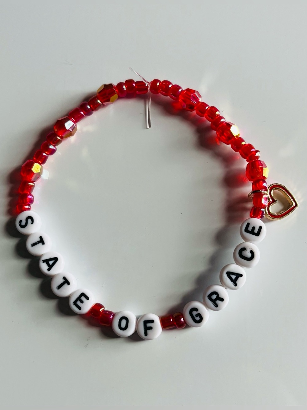 Taylor Swift Eras Tour Friendship Bracelet State Of Grace Red with charm